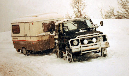 In de winter de Jullierpass over